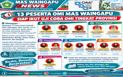 13 PESERTA OMI MAS WAINGAPU SIAP IKUT UJI COBA OMI TINGKAT PROVINSI