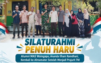 Silaturahmi Penuh Haru, Alumni MAS Waingapu Ananda Ilham Ramdhani Kembali ke Almamater Setelah Menjadi Prajurit TNI