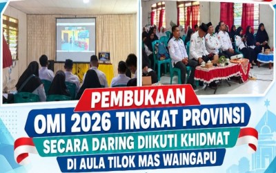 PEMBUKAAN OMI 2026 TINGKAT PROVINSI SECARA DARING DIIKUTI KHIDMAT DI AULA TILOK MAS WAINGAPU