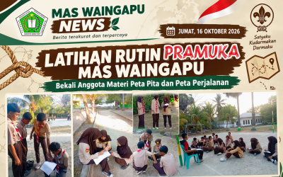LATIHAN RUTIN EKSTRAKURIKULER PRAMUKA GUDEP MAS WAINGAPU: BEKALI ANGGOTA MATERI PETA PITA DAN PETA PERJALANAN