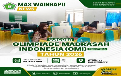 3 Peserta MAS Waingapu Ikuti Ujicoba OMI 2026 Tingkat Kab. Mapel Matematika Sesi 1